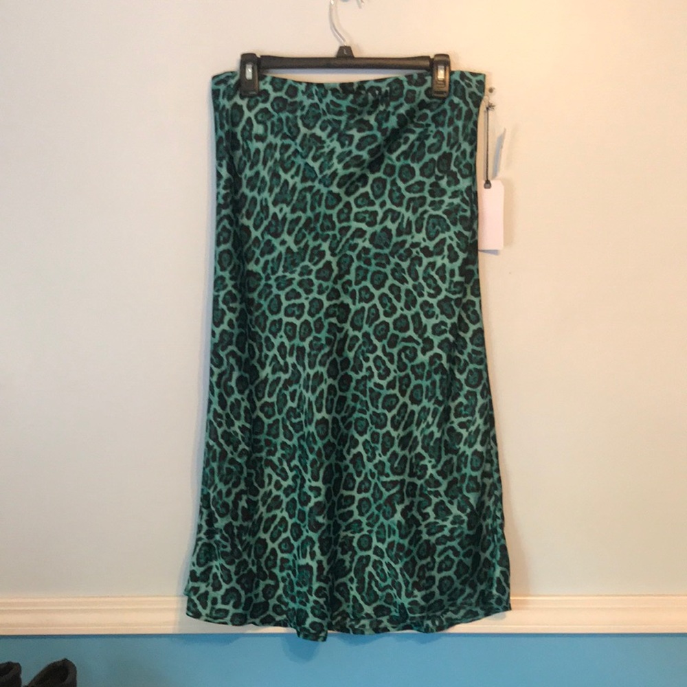 Green Leopard Print Skirt